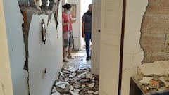 Interior de una vivienda afectada en el barrio La Flora.