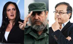 En la imagen: María Fernanda Cabal, Fidel Castro y el presidente Gustavo Petro.