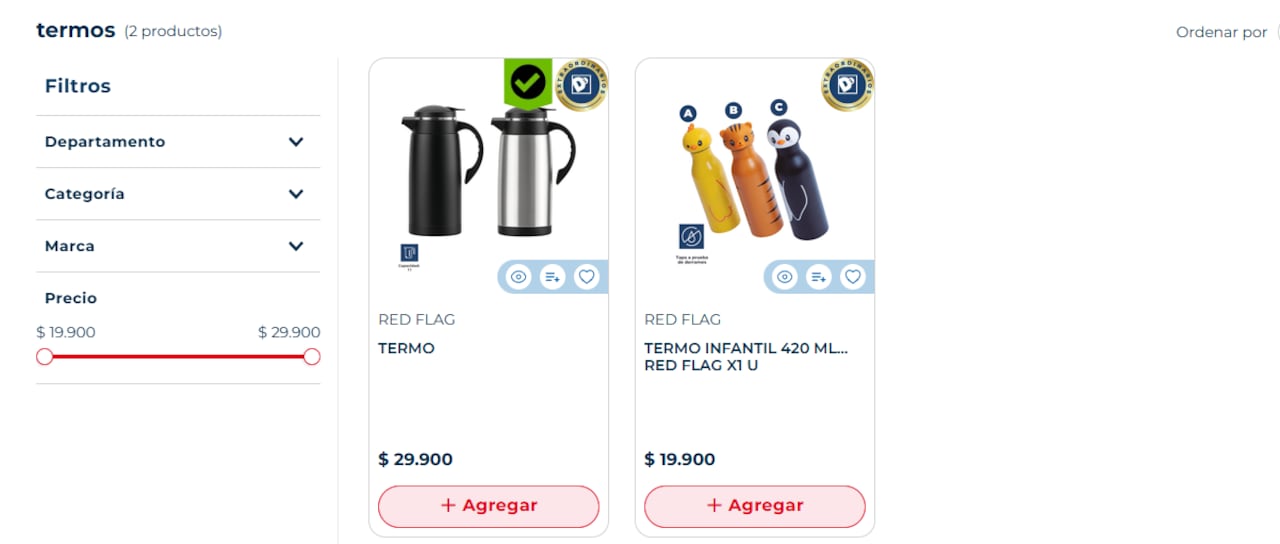 Variedad de termos que puedes encontrar en stock.