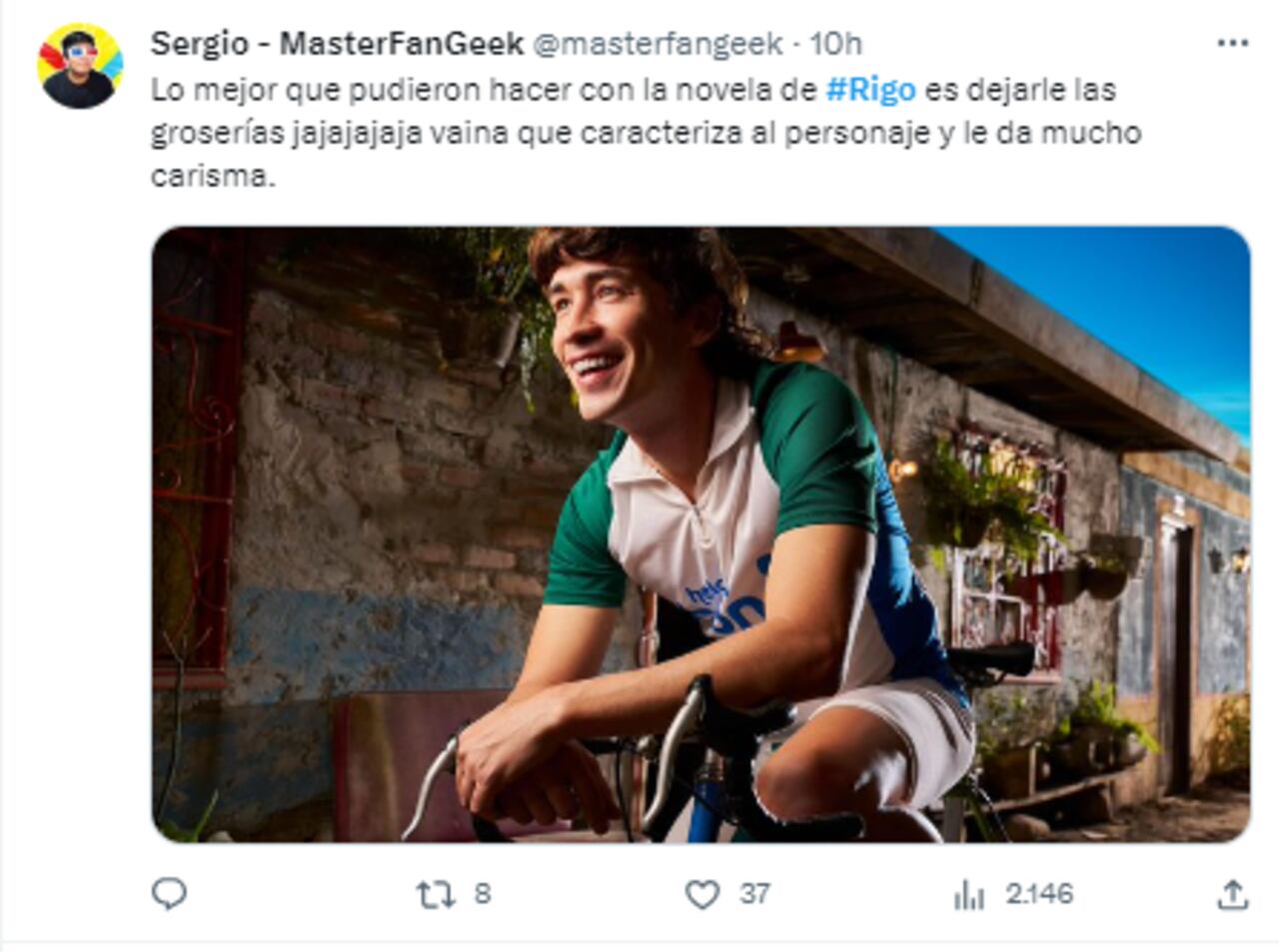 Novela 'Rigo' fue un éxito en las redes sociales, tras su estreno este lunes.