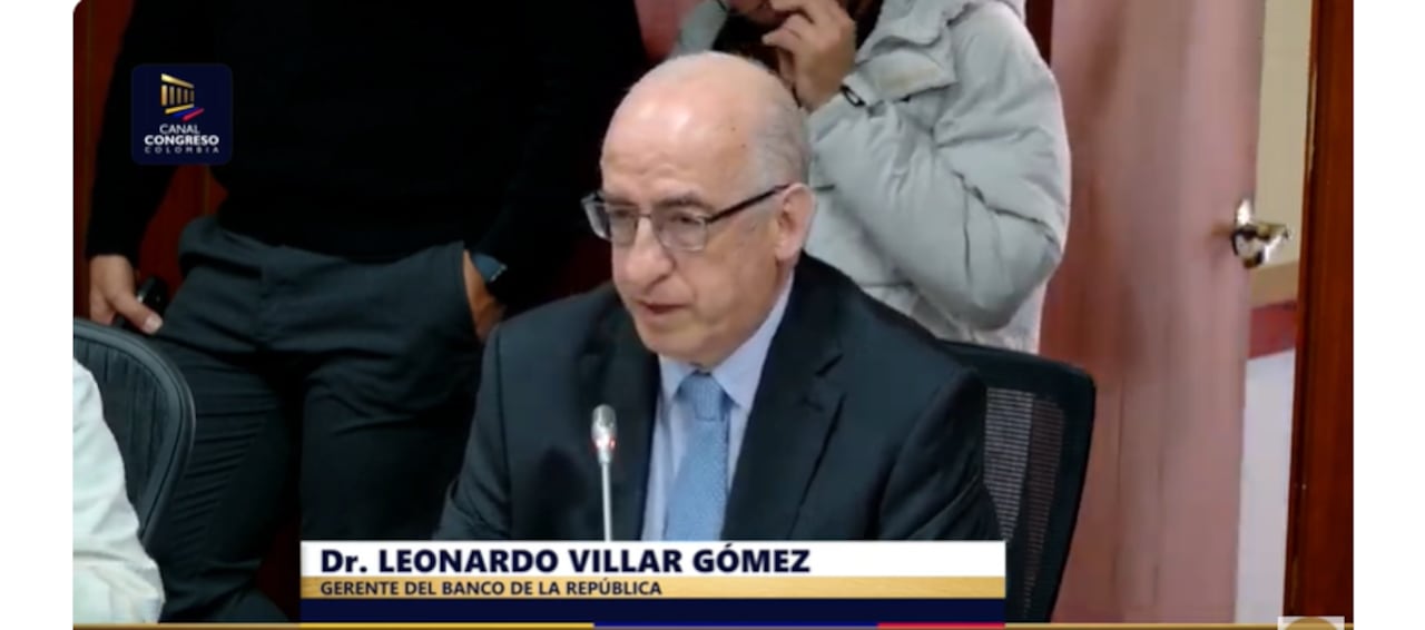 Leonardo Villar, gerente del Banco de la República en la Comisión Tercera del Senado, este martes 22 de abril de 2026