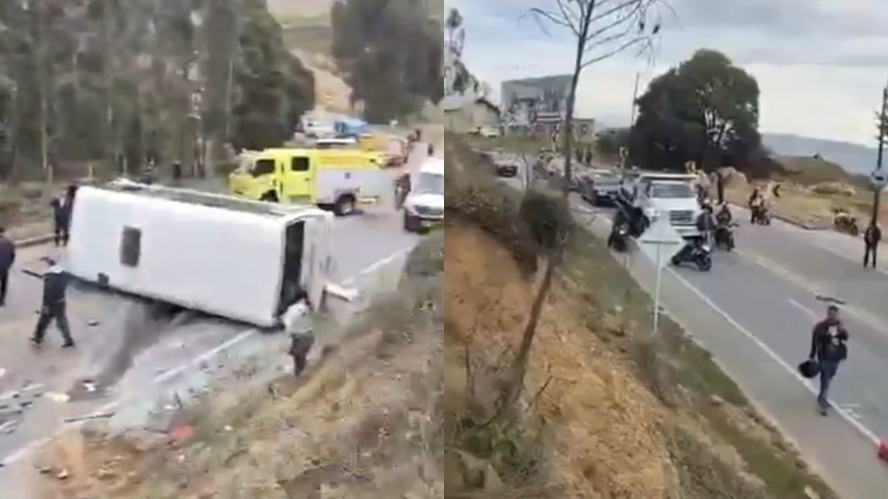Accidente del bus en la vía Tunja-Villa de Leyva.