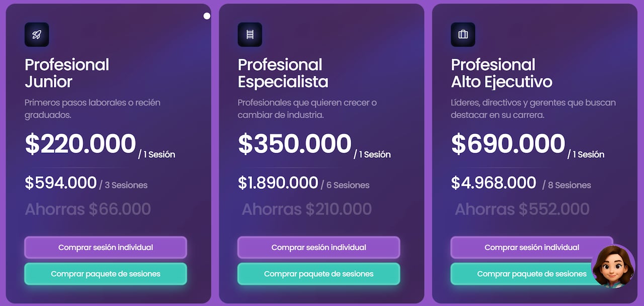 Las mentorías personalizadas de Almia se adaptan a cada etapa profesional, desde perfiles junior hasta altos ejecutivos que buscan destacar y avanzar en su carrera.