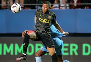 Imagen Kylian Mbappe en el partido entre Troyes y Psg, por la Ligue 1 de Francia 2022-2023.