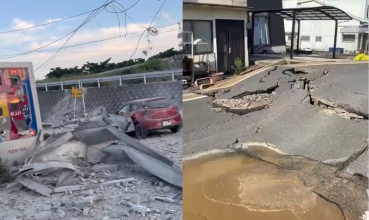 Así quedaron algunas zonas del sur de Japón tras el terremoto que sacudió al sur del país.
