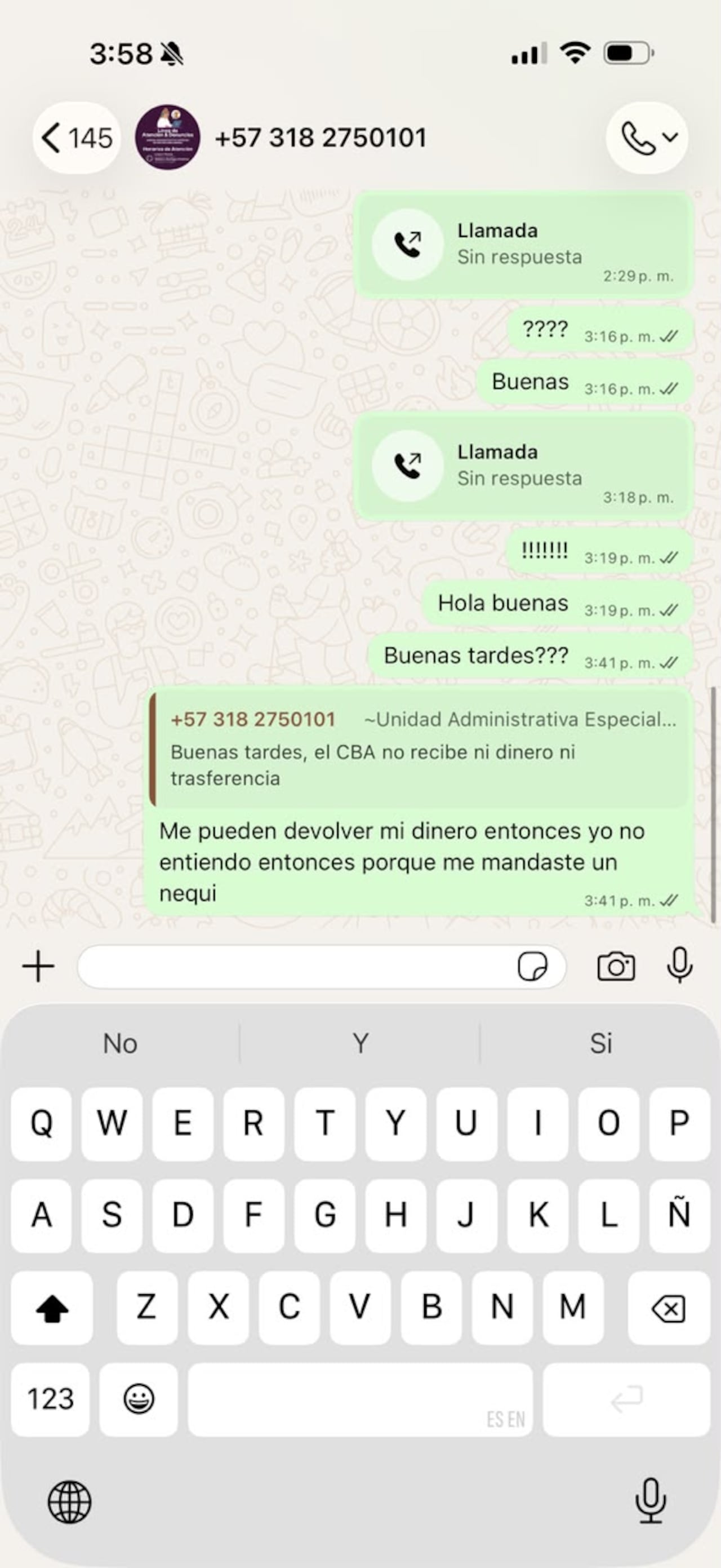 Esta es otra parte del chat que reveló el concejal Roberto Ortiz.