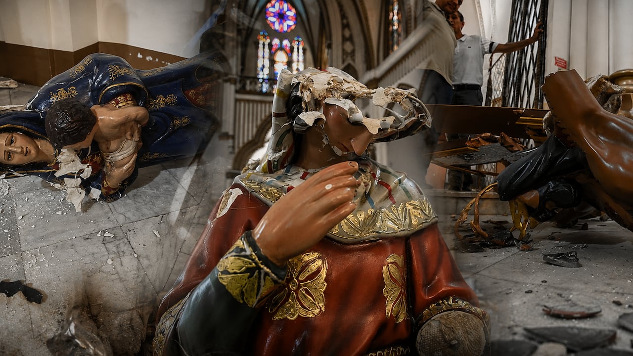 Así quedaron algunas de las imágenes de la capilla La Ermita.