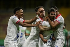 Bogotá. Agosto 01 de 2025. Equidad Seguros enfrenta a Unión Magdalena, por encuentro válido de la Liga BetPlay II 2025 de la fecha 5 en el Estadio Metropolitano de Techo. (Colprensa - Cristian Bayona).