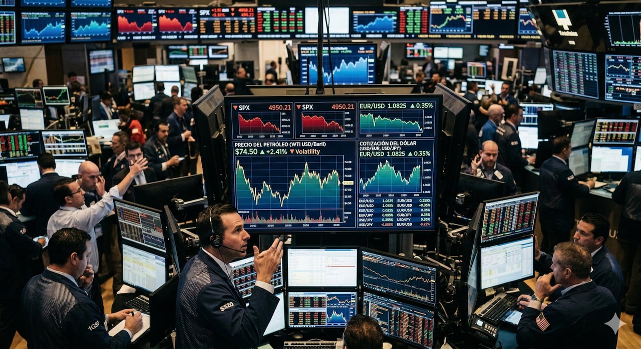 Los mercados mundiales siguen viviendo las consecuencias de la guerra contra Irán. Sube el dólar y el petróleo. Imagen creada con Gemini AI