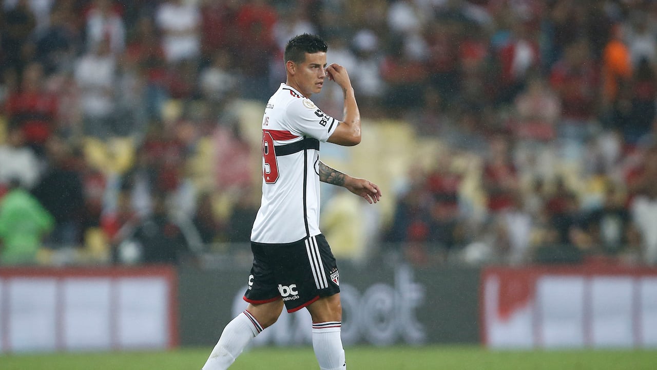 James Rodríguez en el partido de debut con Sao Paulo