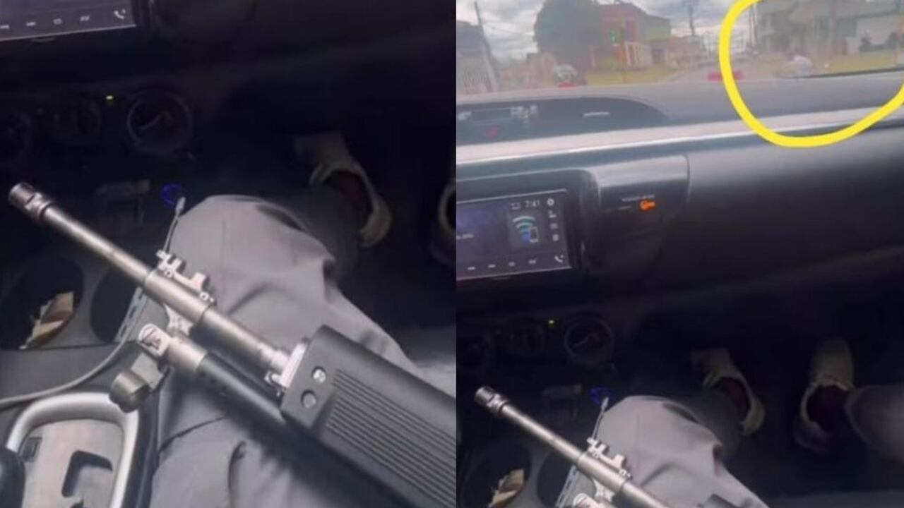 Esta es una de las fotos del video que muestra como el sujeto armado recorre varios puntos de la ciudad de Popayán, Cauca.