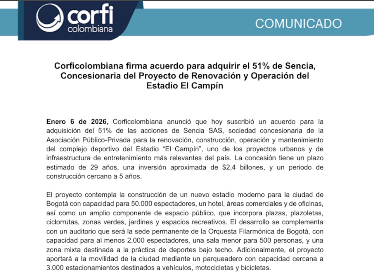 El nuevo El Campín contará con una infraestructura moderna para 50.000 espectadores.
