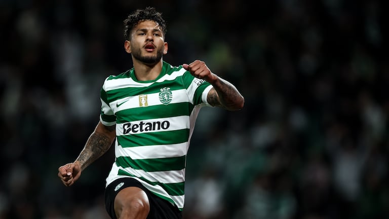 Luis Javier Suárez tras marcar con el Sporting CP en la Primeria Liga de Portugal.
