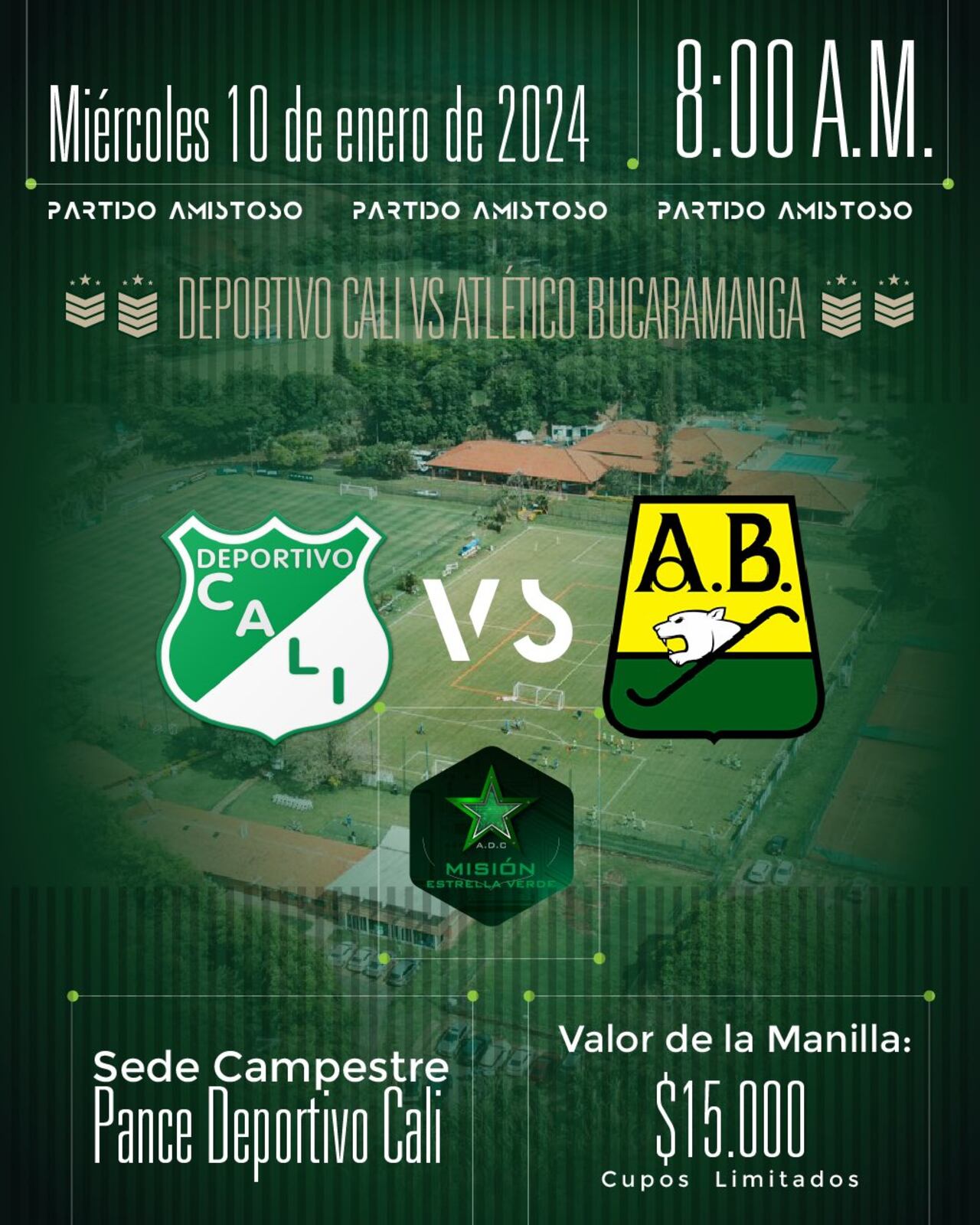 Amistoso de pretemporada entre el Cali y Bucaramanga.