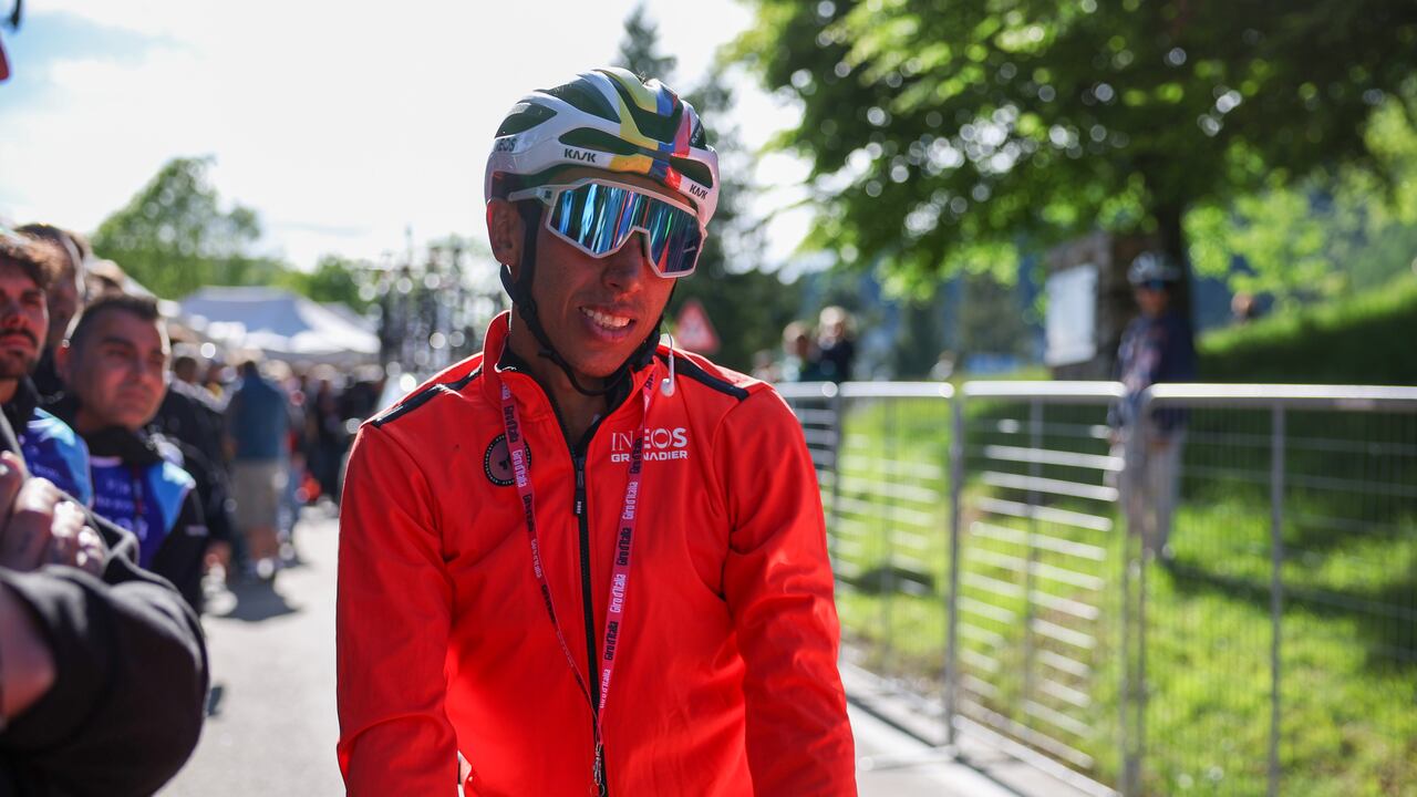 SAN VALENTINO, ITALY - MAY 27: Egan Bernal of Colombia and Team INEOS Grenadiers looks on at the end of the 108th Giro d'Italia 2025, Stage 16 a 203km stage from Piazzola sul Brenta to San Valentino (Brentonico) on May 27, 2025 in San Valentino, Italy. (Photo by Sara Cavallini/Getty Images)