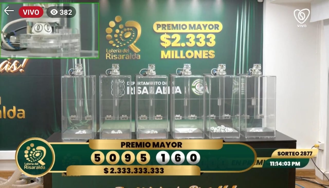 Este fue el resultado del sorteo de la Lotería de Risaralda de este 6 de diciembre de 2024.