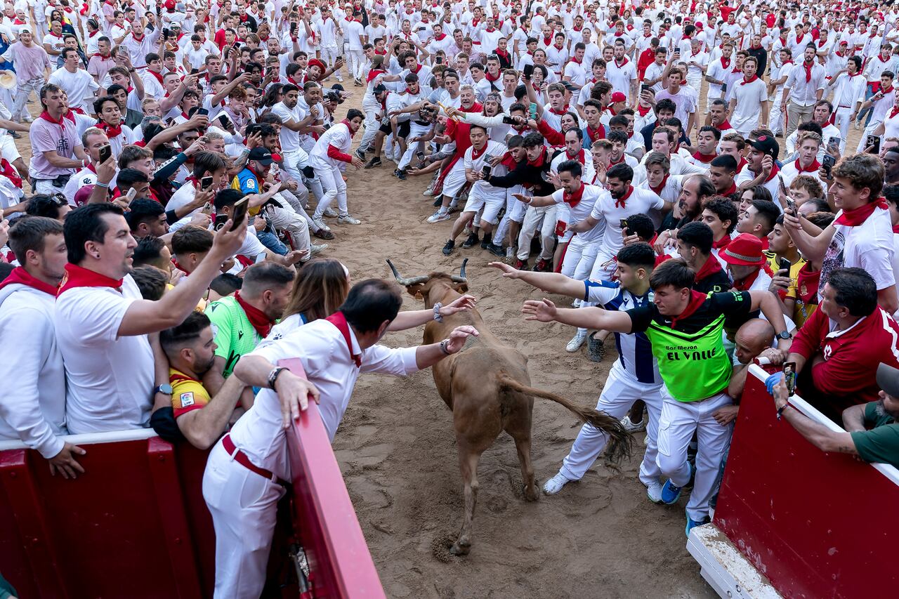 Las fiestas de San Fermín consisten en sacar al ruedo a uno o varios toros para posteriormente huir de ellos.