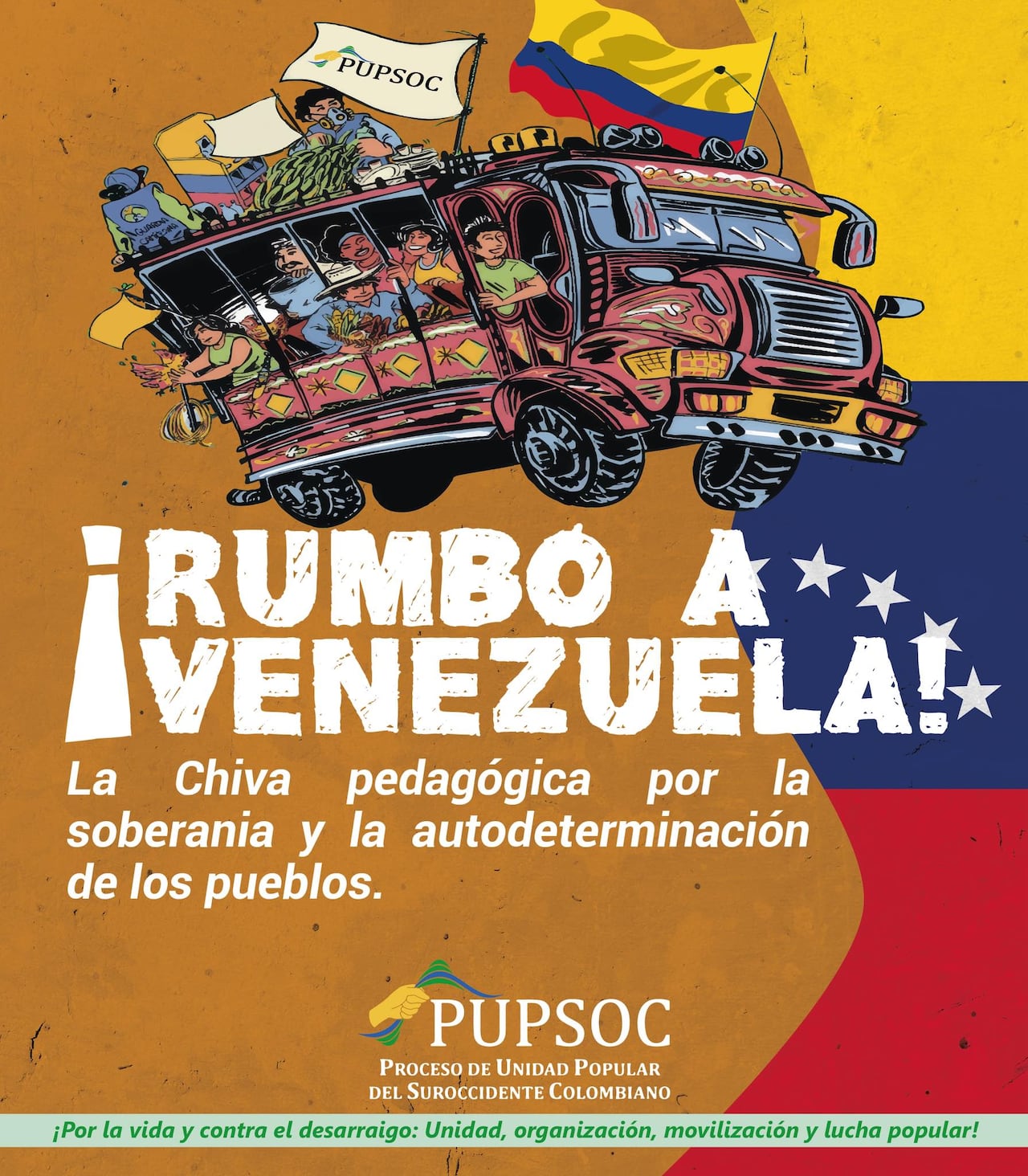 Organizaciones Sociales y Populares de Colombia, junto a diputados y concejales del Cauca, convocaron al lanzamiento de la Brigada internacionalista por la soberanía, la autodeterminación de los pueblos y la paz, anunciando una amplia movilización hacia el hermano país de Venezuela.
