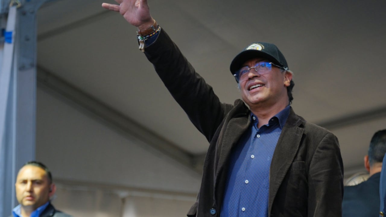 El presidente Gustavo Petro desde la Plaza de Bolívar, este jueves 26 de febrero.