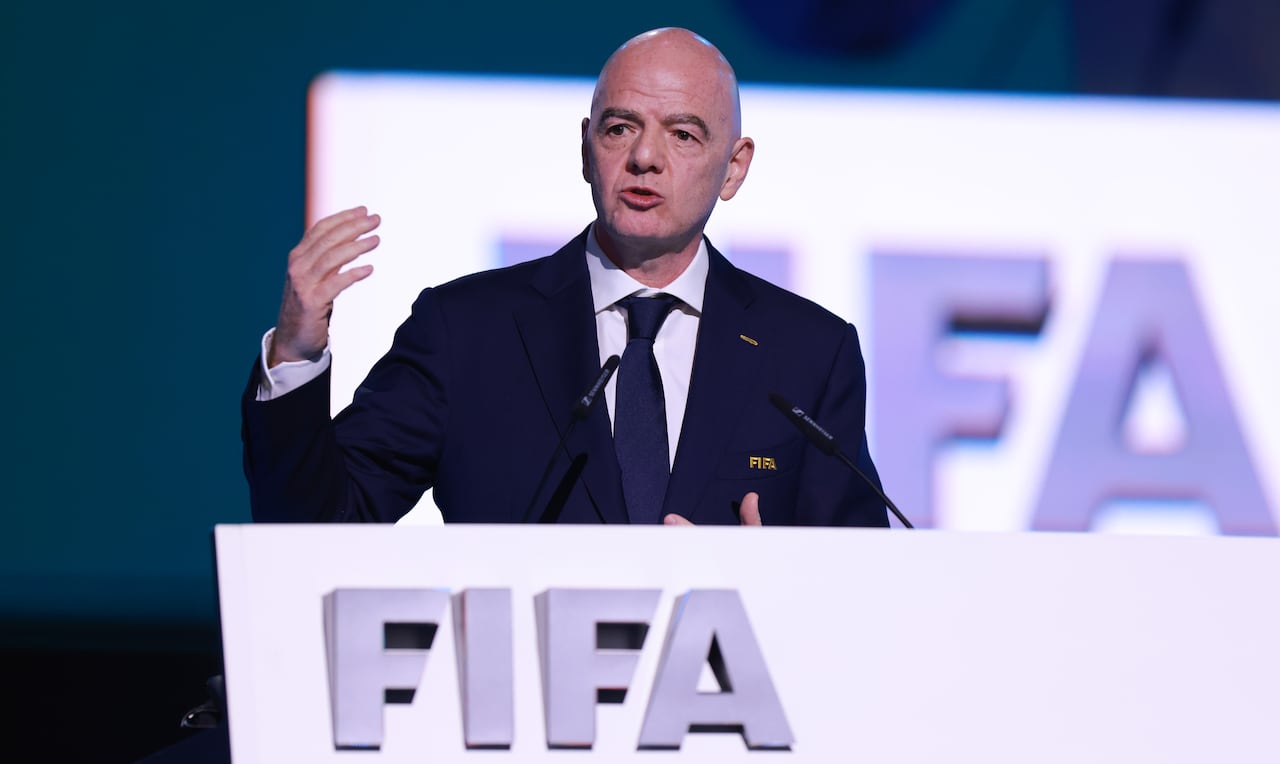 Gianni Infantino habla durante un congreso de la FIFA.