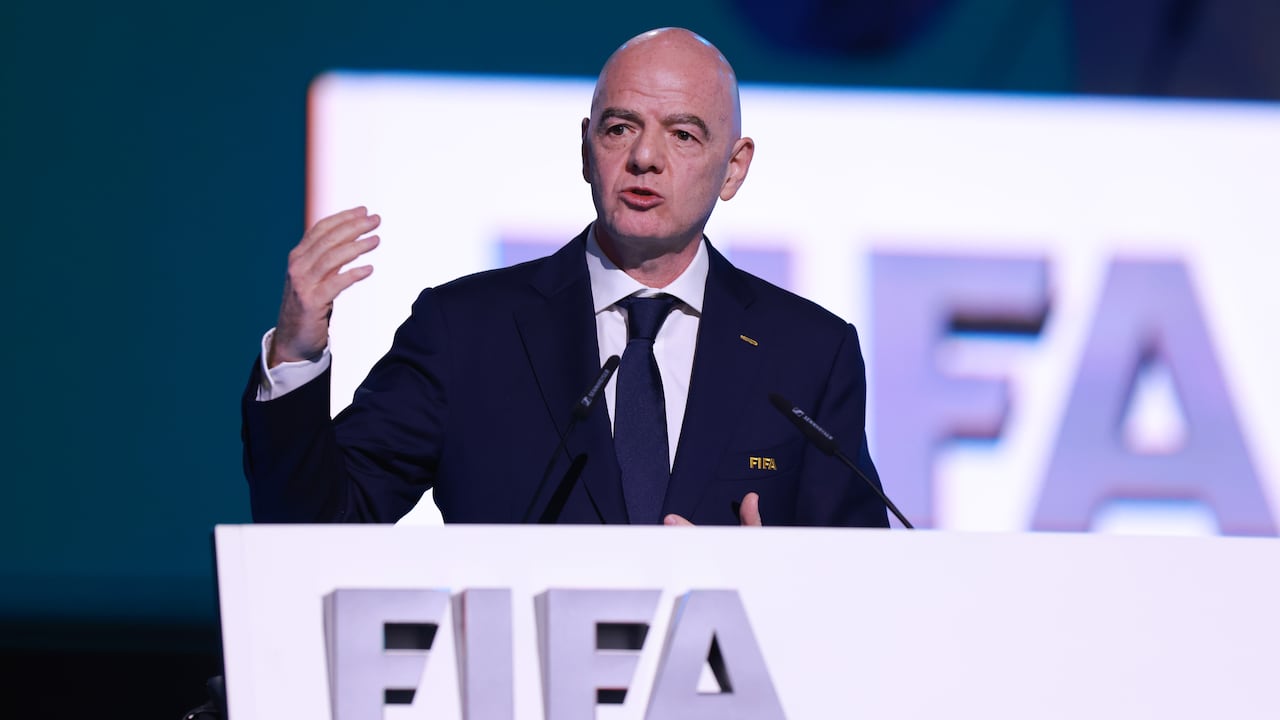 Gianni Infantino habla durante un congreso de la FIFA.