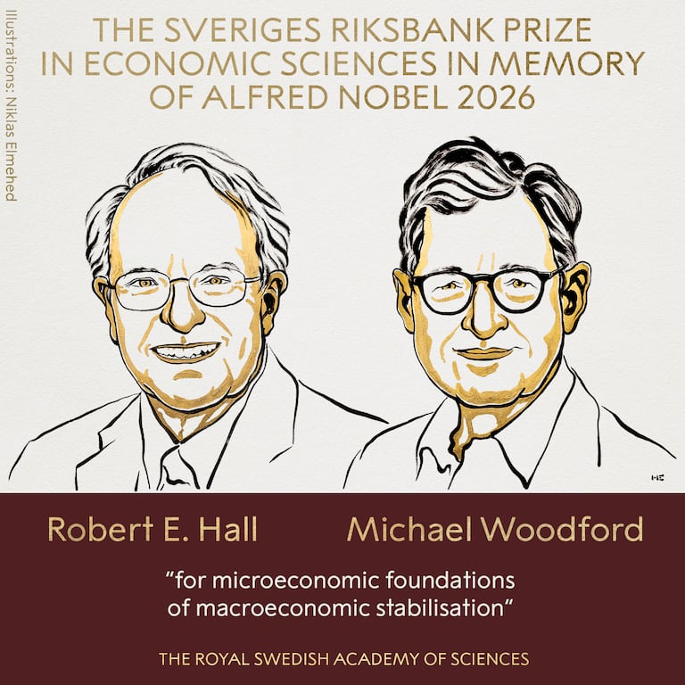 El Nobel de Economía 2026 reconoce las contribuciones de Robert E. Hall y Michael Woodford al estudio de los fundamentos microeconómicos de la estabilización macroeconómica.