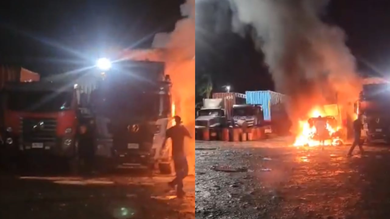 Ataque armado en vía Buenaventura deja vehículos incinerados y un conductor herido.