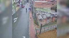 Momento del impacto de la llanta voladora.