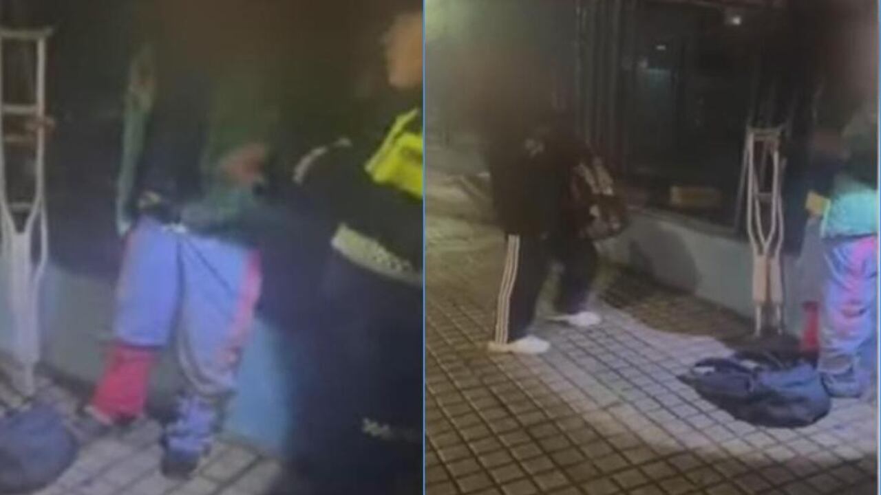 Los uniformados decidieron no detener al sujeto en muletas y lo dejan ir, pese a las advertencias que le hicieron las víctimas sobre que si les había robado.