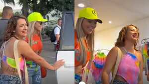 Day Vásquez y Andrea Petro en el Carnaval de Barranquilla.