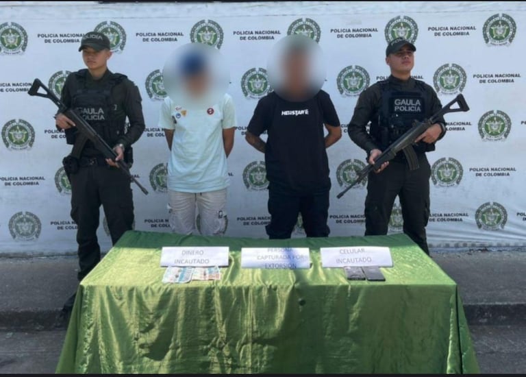 CAPTURADOS EN FLAGRANCIA DOS PRESUNTOS INTEGRANTES DE “LA INMACULADA” POR EXTORSIÓN EN TULUÁ