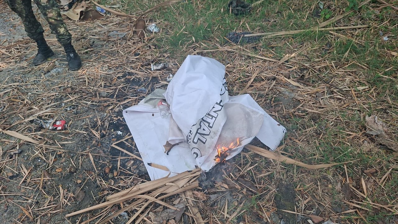 Integrantes del Ejército destruyeron las pancartas alusivas a las disidencias de las Farc que fueron instaladas en municipios de Cauca y Valle.