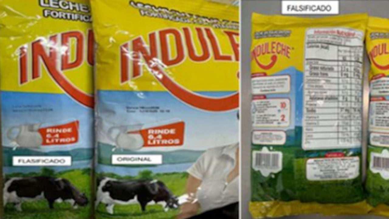 Invima entregó imágenes sobre cómo aparece el empaque de la leche falsificada.