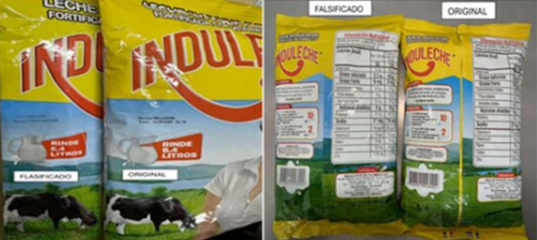 Invima entregó imágenes sobre cómo aparece el empaque de la leche falsificada.