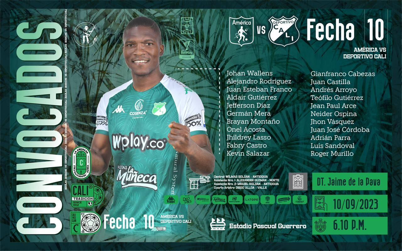 Estos son los convocados por Jaime de la Pava para enfrentar al América de Cali en el clásico vallecaucano.