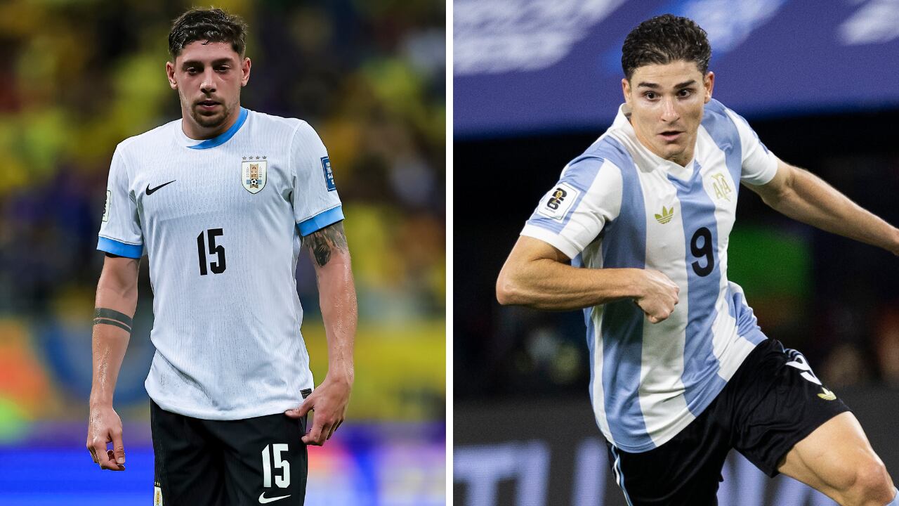 Julián Álvarez y Federico Valverde, piezas clave en Argentina y Uruguay por eliminatorias.