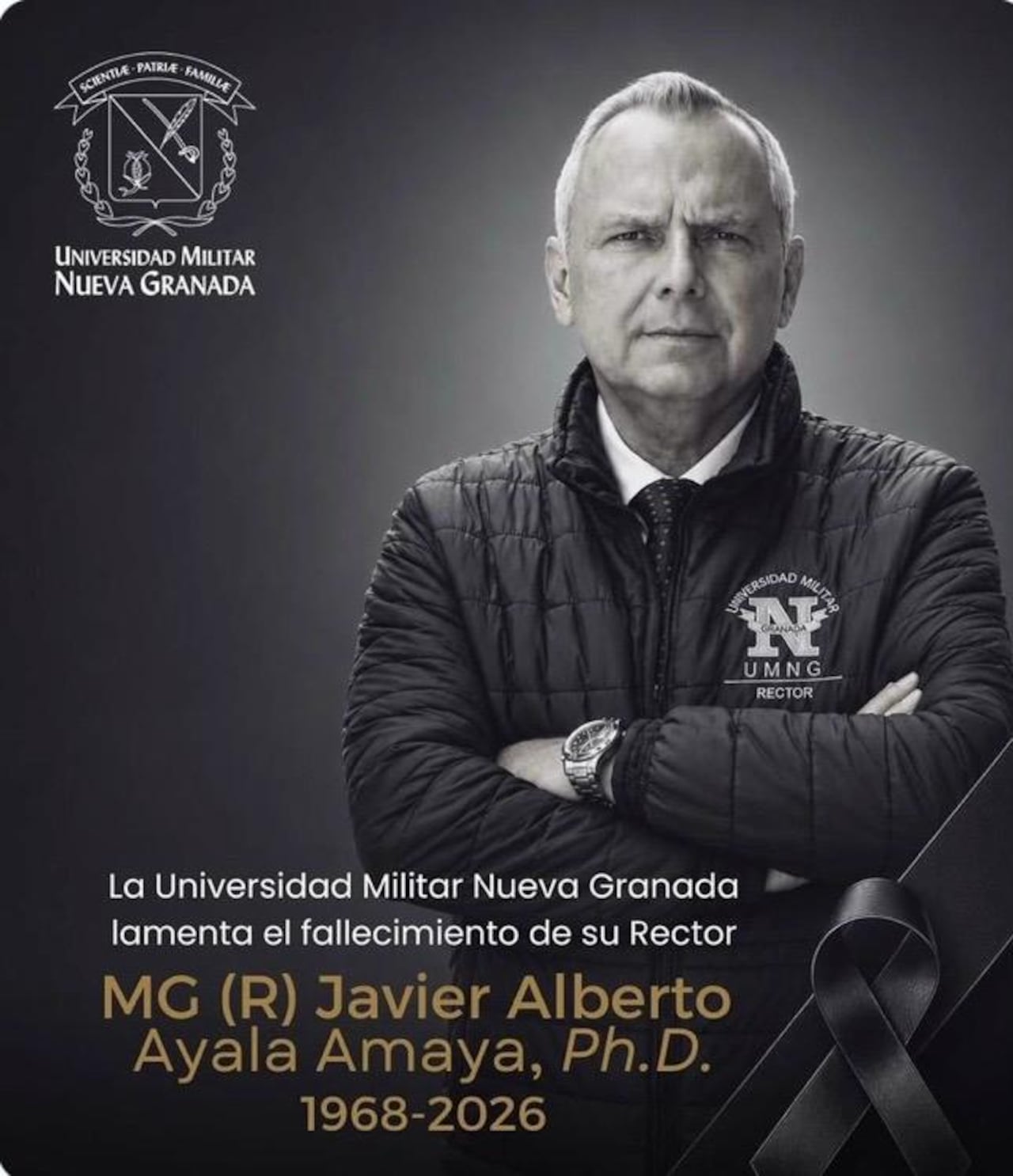 Universidad Militar lamentó el fallecimiento de su rector, Javier Alberto Ayala.