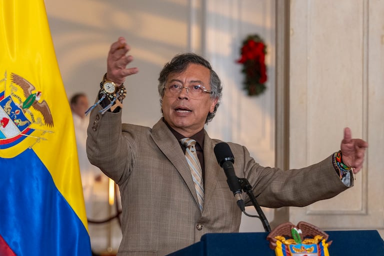 El presidente, Gustavo Petro, el 16 de diciembre de 2025 en la Casa de Nariño, en Bogotá