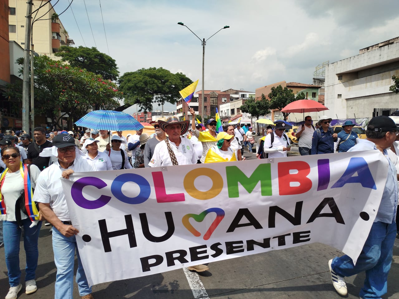 En Cali, la movilización de este 19 septiembre en favor del Gobierno de Gustavo Petro. Aymer Álvarez / El País