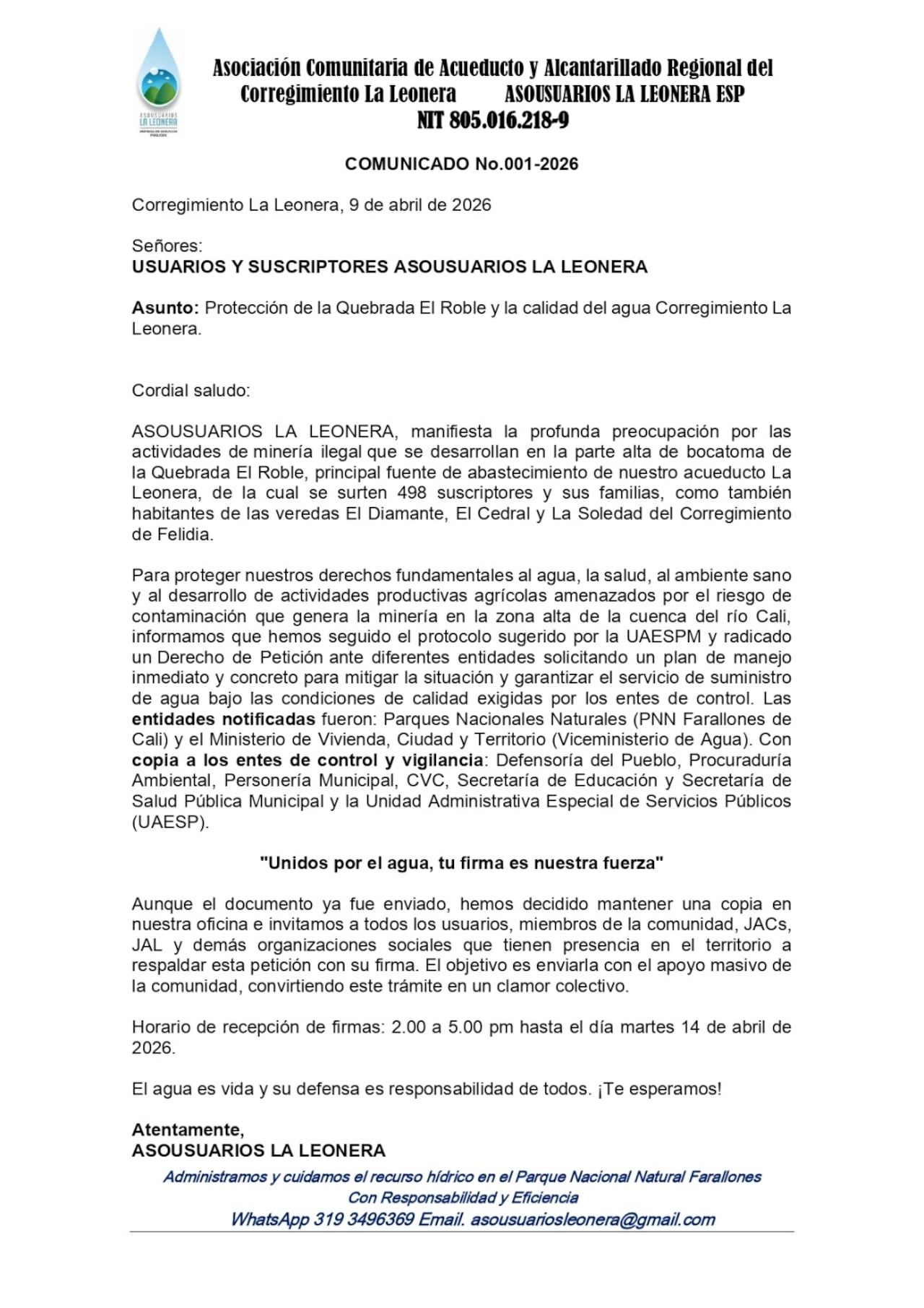 Habitantes de La Leonera manifiestan la profunda preocupación por las actividades de minería ilegal.