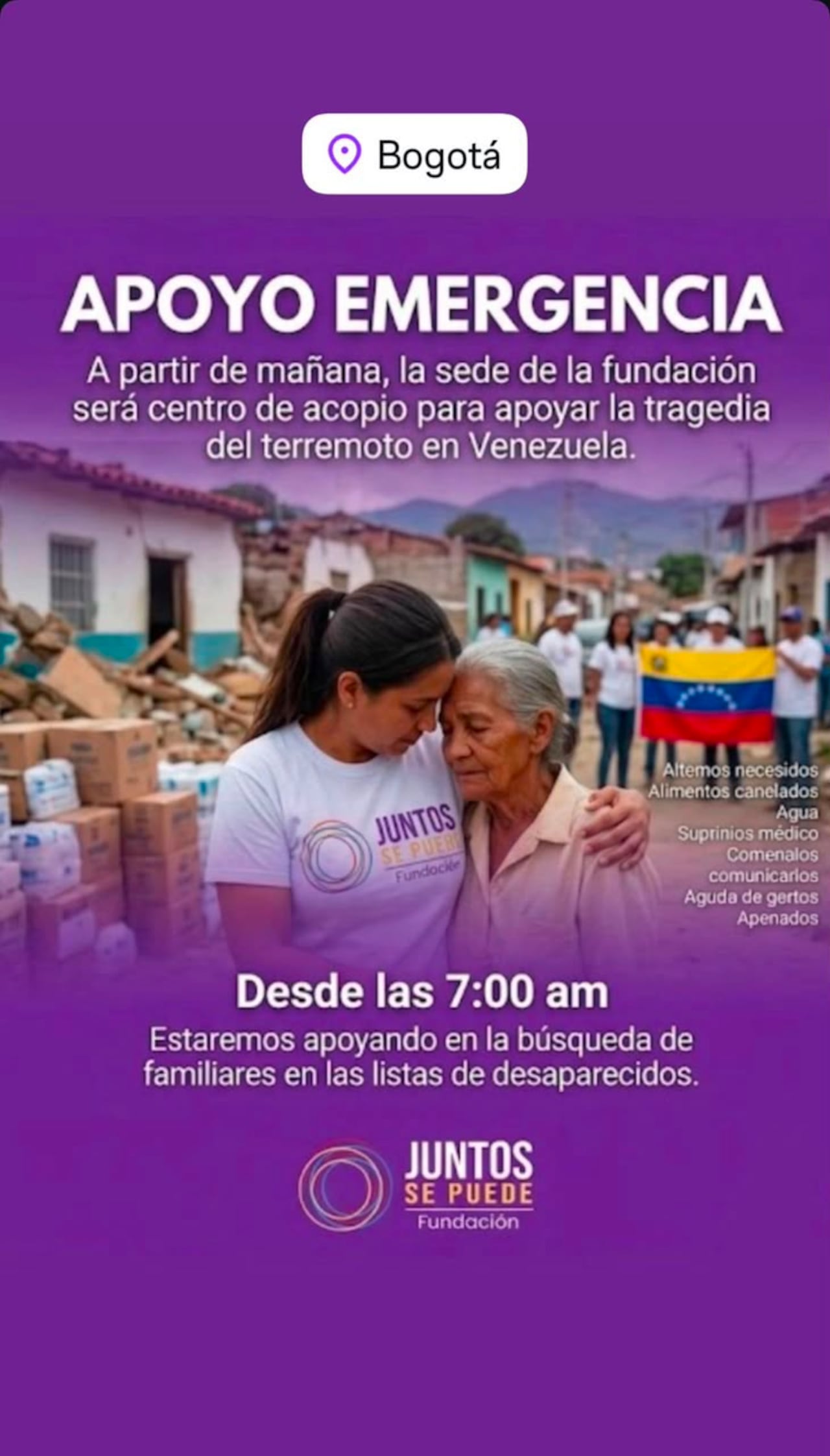 Ayuda humanitaria para Venezuela está siendo convocada en Bogotá.