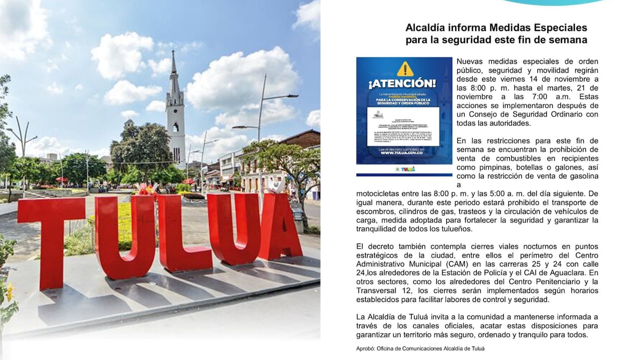 Alcaldía de Tuluá refuerza medidas de seguridad tras aval de la Corte Suprema a la extradición de ‘Pipe Tuluá’.
