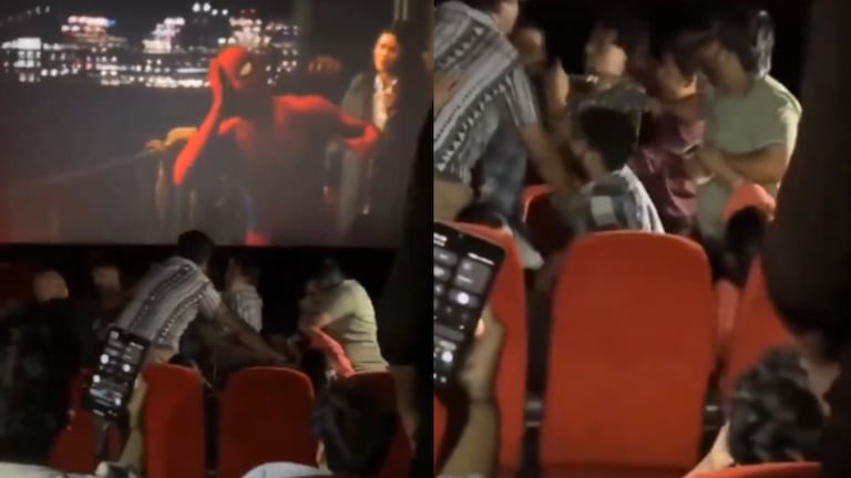 Discusión de espectadores en cine por spoiler de la más reciente película de Spider-Man.