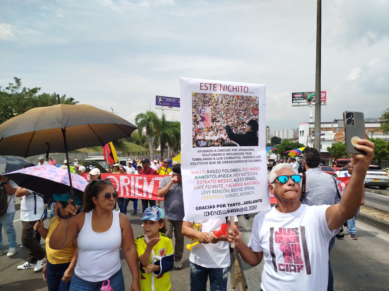 En Cali, la movilización de este 19 septiembre en favor del Gobierno de Gustavo Petro. Aymer Álvarez / El País