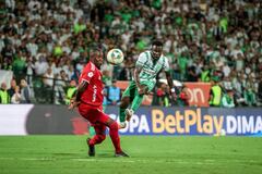 Imagen del partido entre Atlético Nacional y América de Cali por el juego de ida de las semifinales de la Copa Colombia 2025.