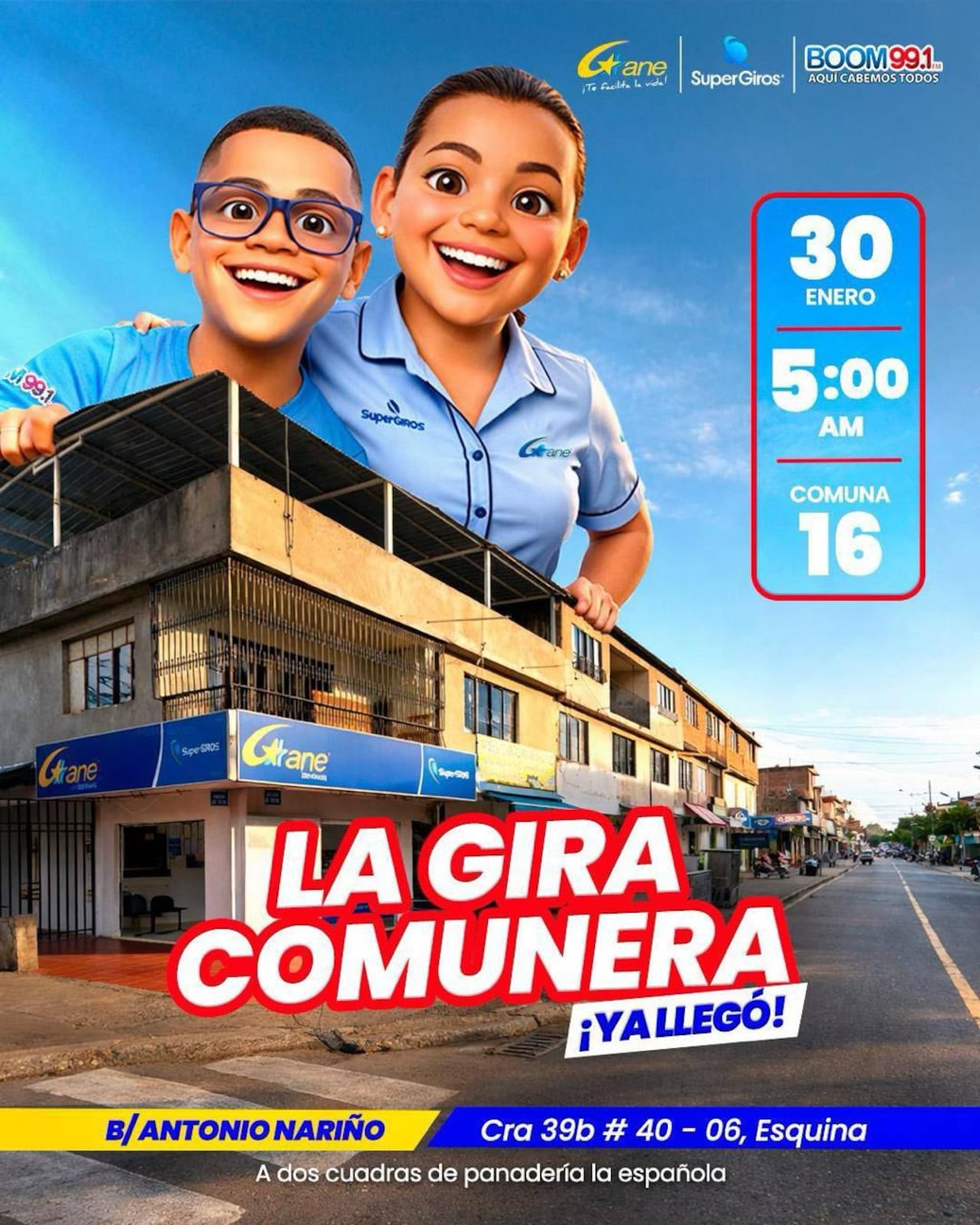 Gira Comunera en la Comuna 16, específicamente en el barrio Antonio Nariño.