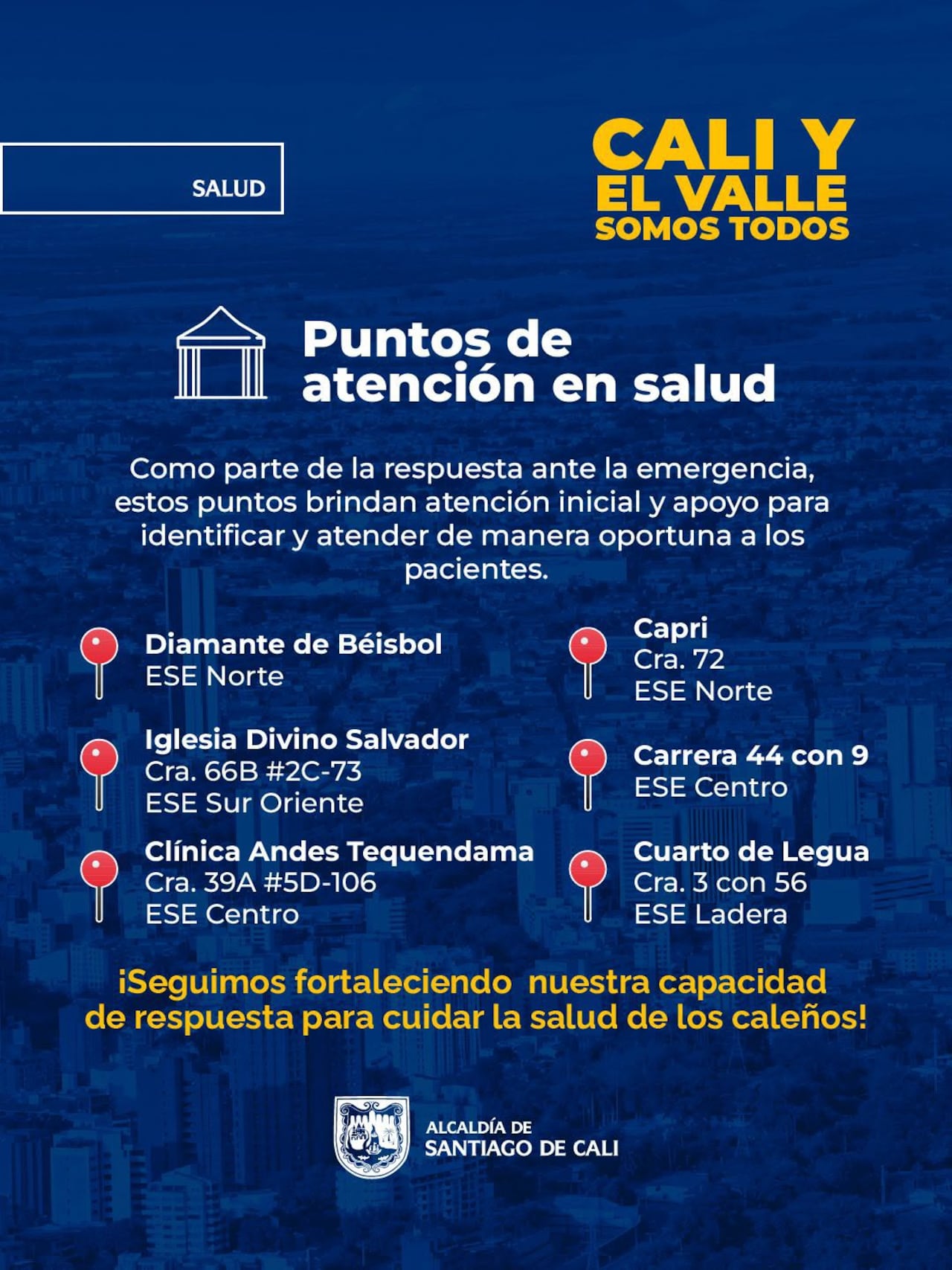 Terremoto en Cali, información oficial, canales de atención