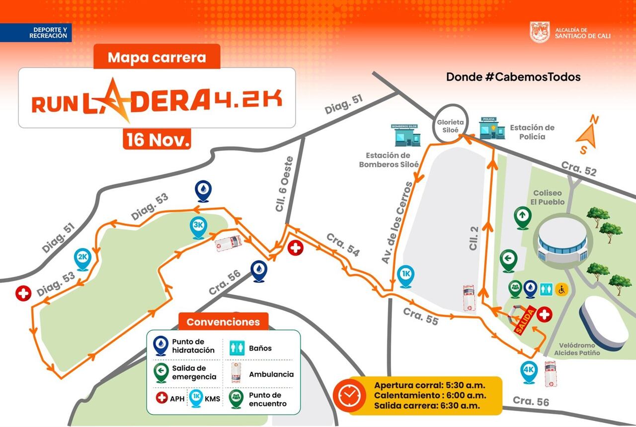 ‘RUN Ladera 4.2K’ en Cali, este domingo, 16 de noviembre