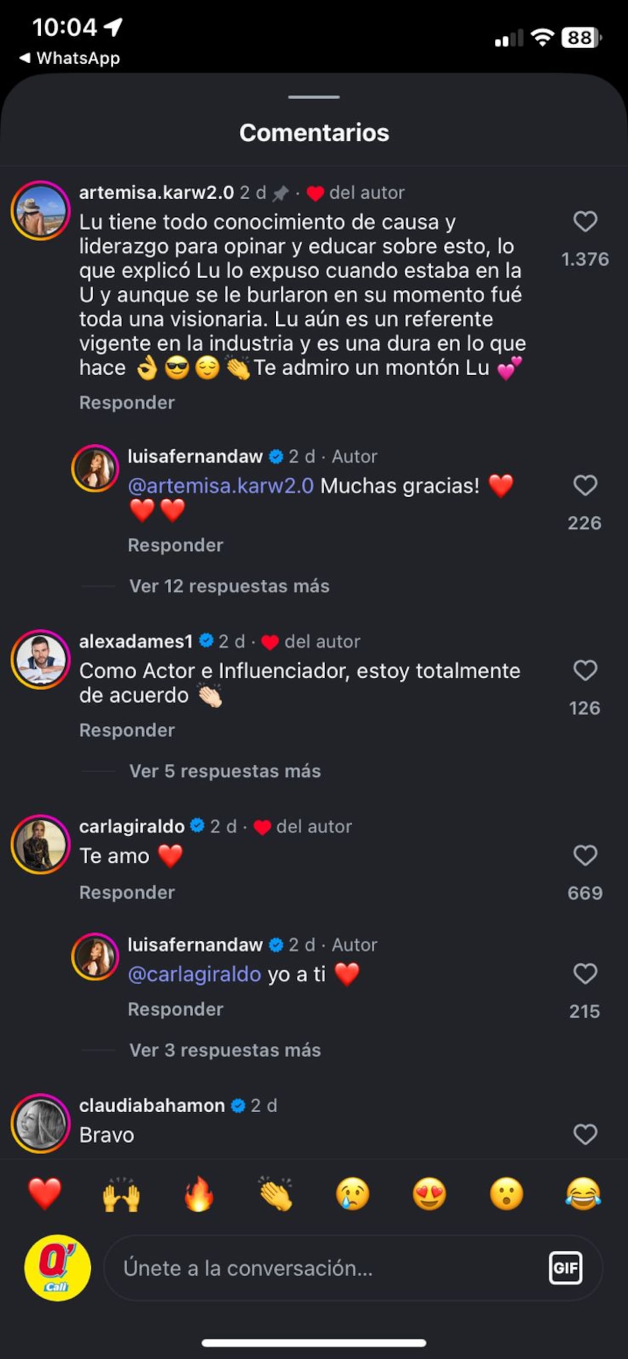 Mientras algunos usuarios apoyan la visión de Robinson Díaz sobre la falta de rigor artístico, otros aplauden la madurez con la que la influenciadora defendió su labor.