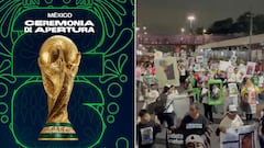 Colectivos de búsqueda chocan con cerco policial cerca del Estadio Azteca antes de la inauguración del Mundial